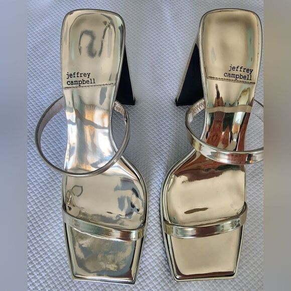 Jeffrey Campbell Hustler Platform Sandal Size 8.5 Square Toe Higheel display - Picture 10 of 16